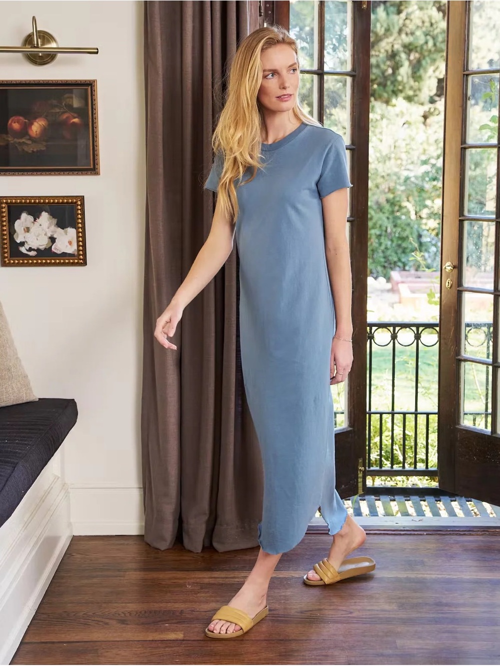 Frank & Eileen Harper Perfect Tee Maxi Dress Jean Size Small